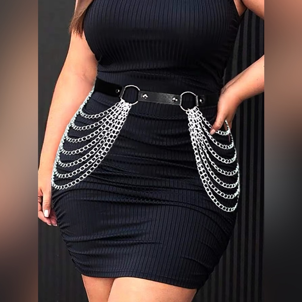 PLUS Festival Faux Leather Belly Chain Belt